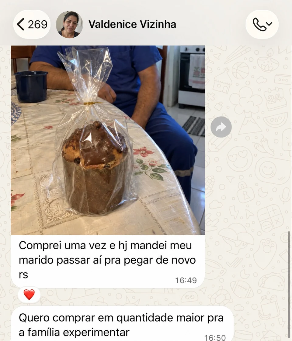 Mensagem recebida sobre os mini panetones, imagem 4 de 5